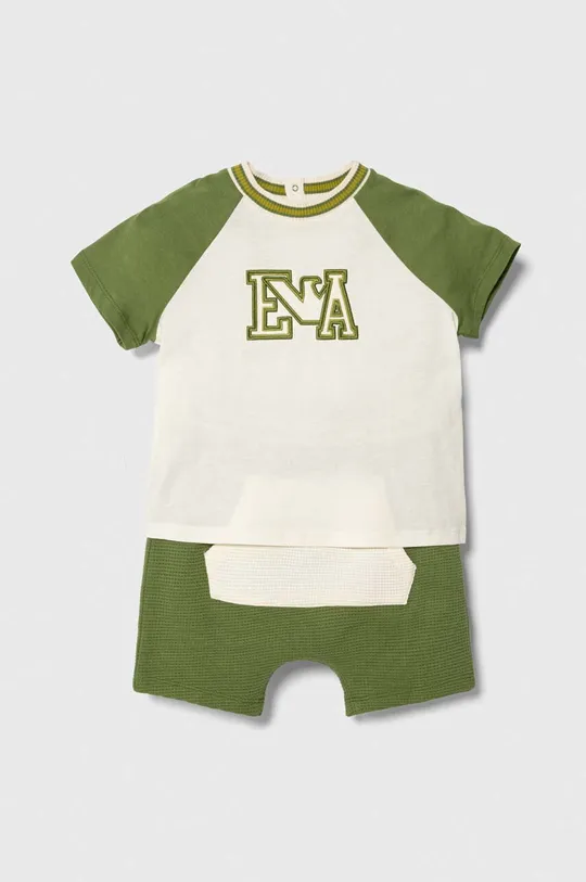 зелёный Детский хлопковый комплект Emporio Armani Для мальчиков