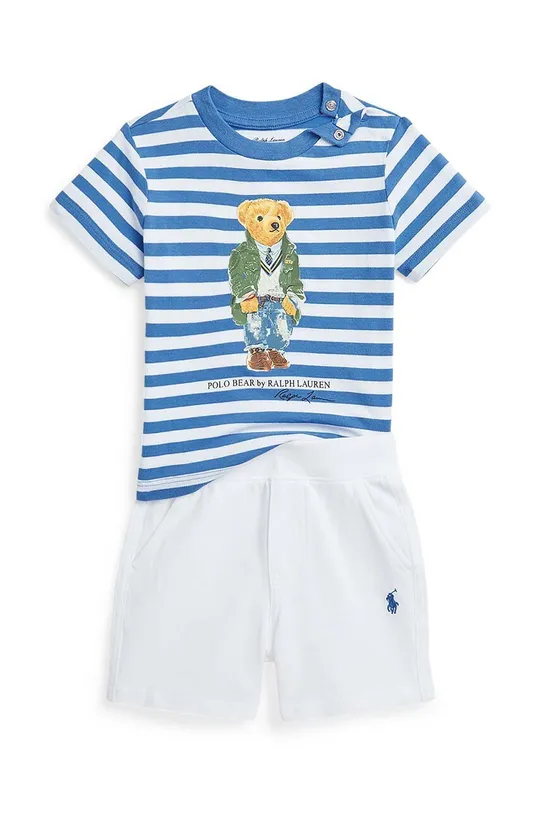 голубой Детский хлопковый комплект Polo Ralph Lauren Для мальчиков