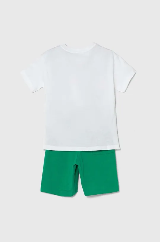 Detská bavlnená súprava United Colors of Benetton zelená
