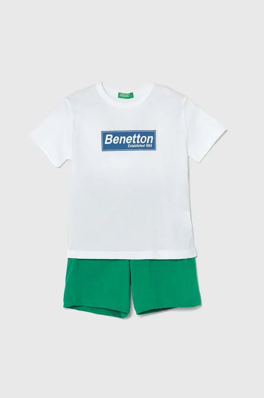 zöld United Colors of Benetton gyerek pamut melegítő szett Fiú