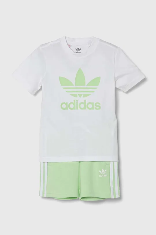 зелений Дитячий бавовняний комплект adidas Originals Для хлопчиків