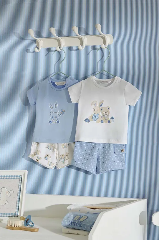 niebieski Mayoral Newborn komplet niemowlęcy 2-pack Chłopięcy