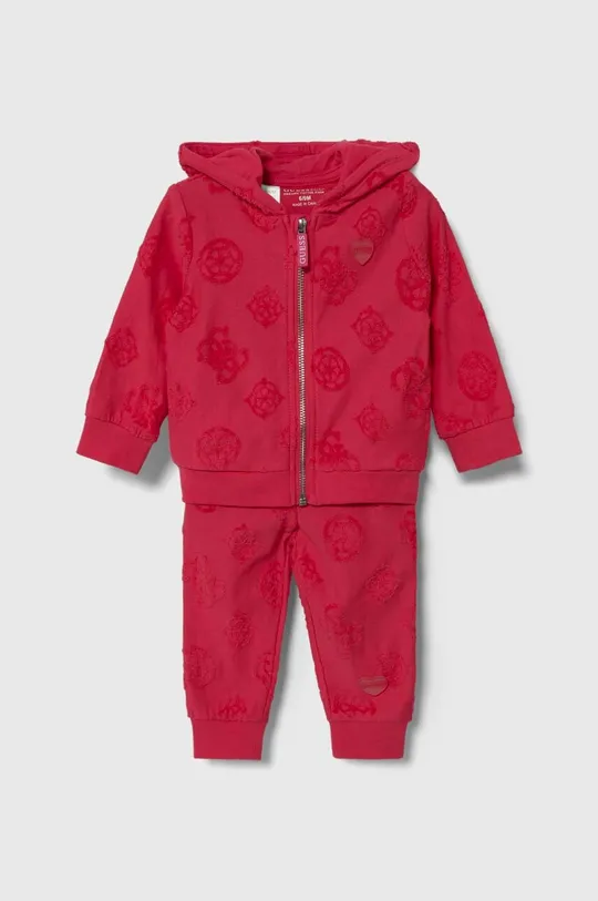 różowy Guess dres bawełniany niemowlęcy Dziewczęcy