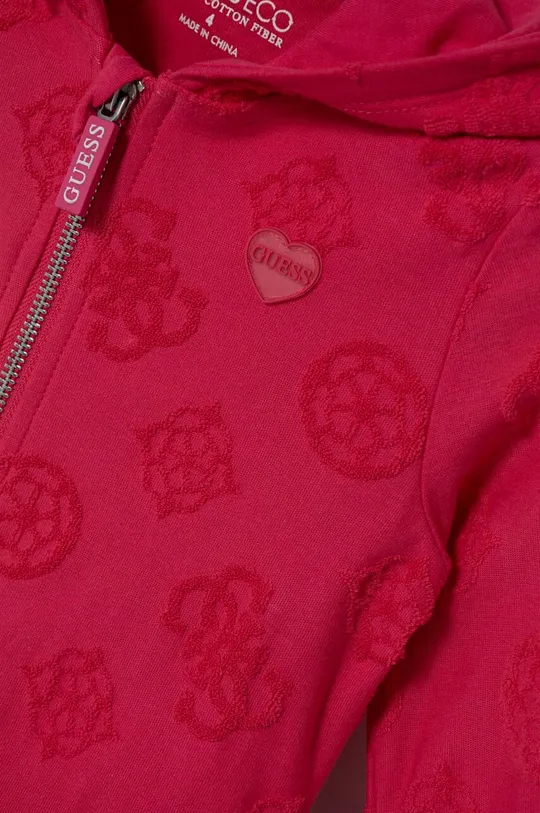 ružová Detská bavlnená tepláková súprava Guess