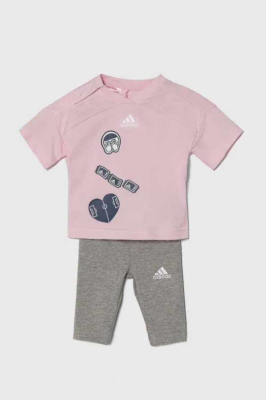 różowy adidas komplet niemowlęcy Dziewczęcy