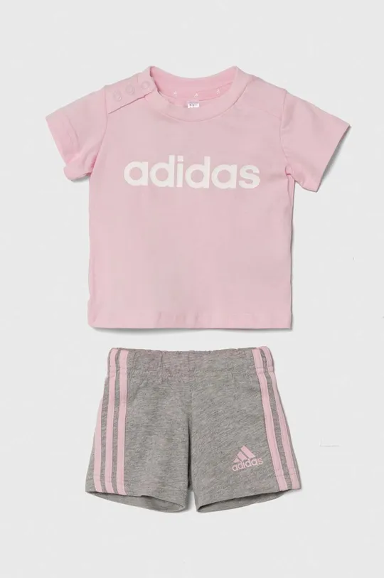 różowy adidas komplet bawełniany dziecięcy Dziewczęcy