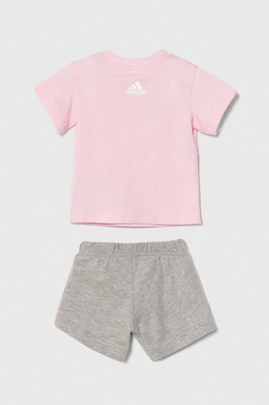 Otroški bombažen komplet adidas roza