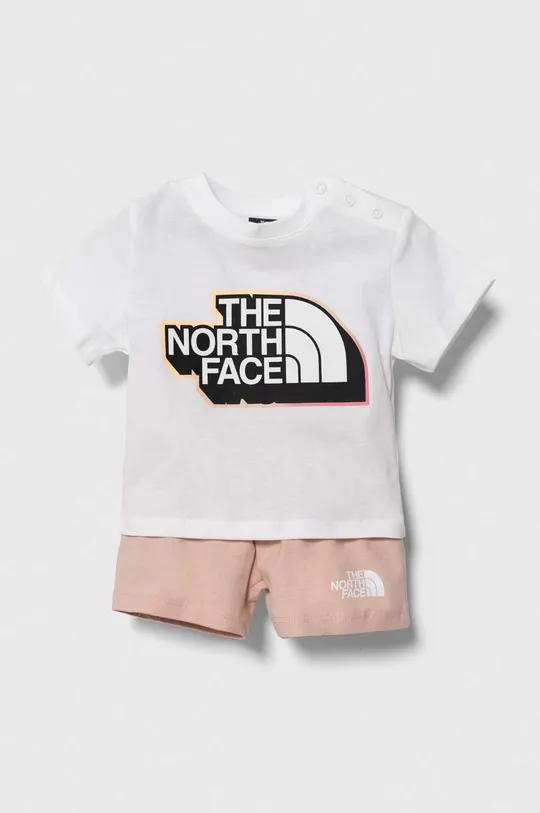 różowy The North Face komplet bawełniany niemowlęcy COTTON SUMMER SET Dziewczęcy