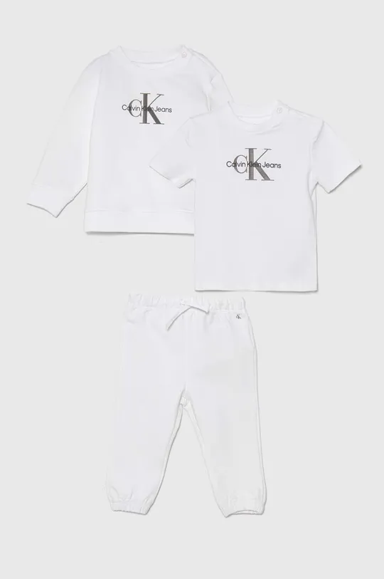 bijela Pamučni komplet za bebe Calvin Klein Jeans Dječji
