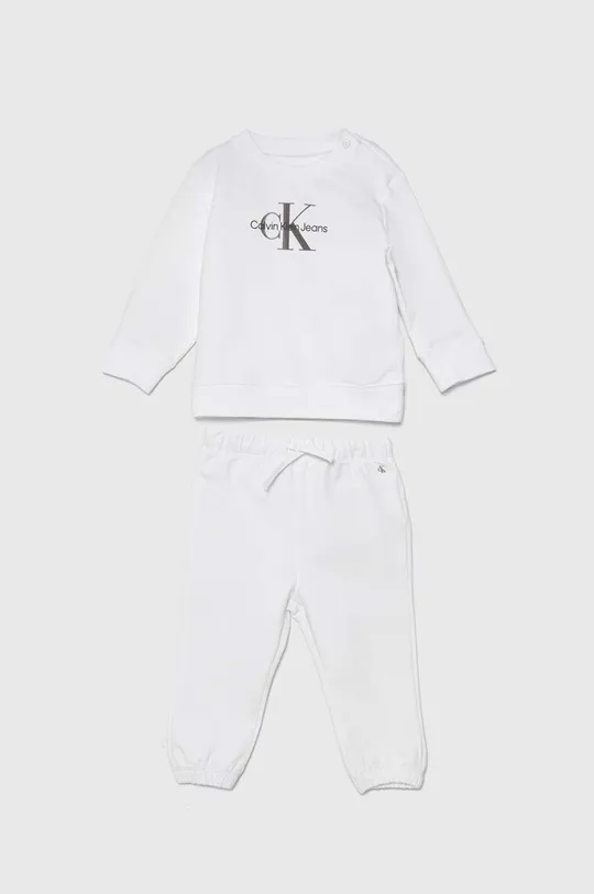 Calvin Klein Jeans completo in cotone neonato/a bianco