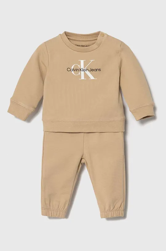 Calvin Klein Jeans completo in cotone neonato/a beige