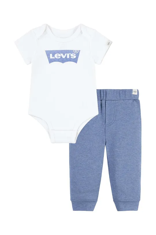 niebieski Levi's komplet bawełniany niemowlęcy LVN BATWING BODYSUIT SET Dziecięcy