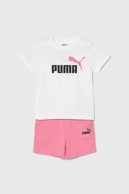 roza Pamučni komplet za bebe Puma Minicats & Shorts Set Dječji