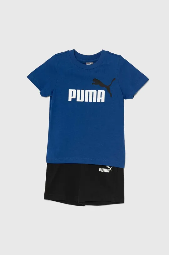 sötétkék Puma baba pamut melegítő Minicats & Shorts Set Gyerek