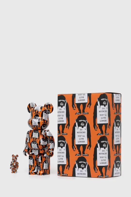oranžová Dekorativní figurka Medicom Toy Be@rbrick Monkey Sign Orange 100% & 400% 2-pack