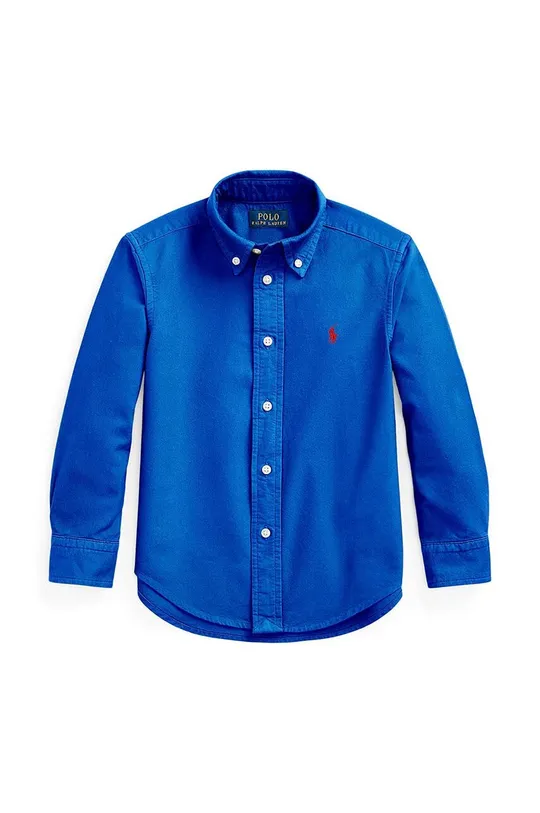modra Otroška bombažna srajca Polo Ralph Lauren Fantovski