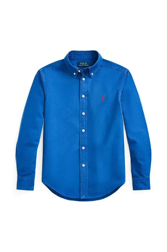 plava Dječja pamučna košulja Polo Ralph Lauren Za dječake
