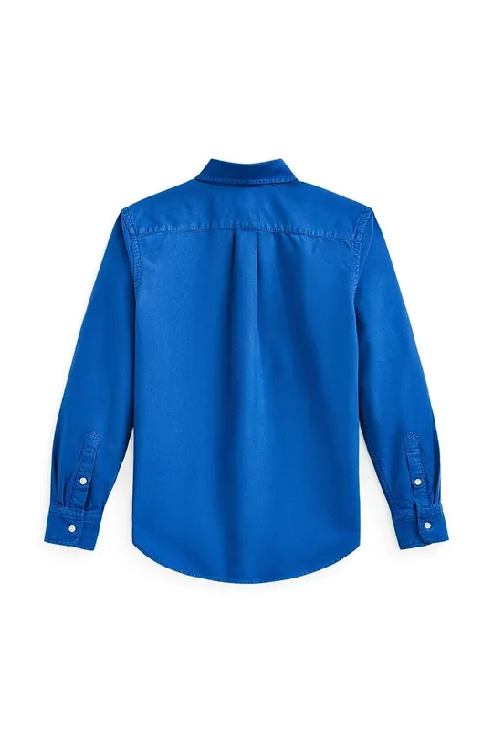 Детская хлопковая рубашка Polo Ralph Lauren голубой