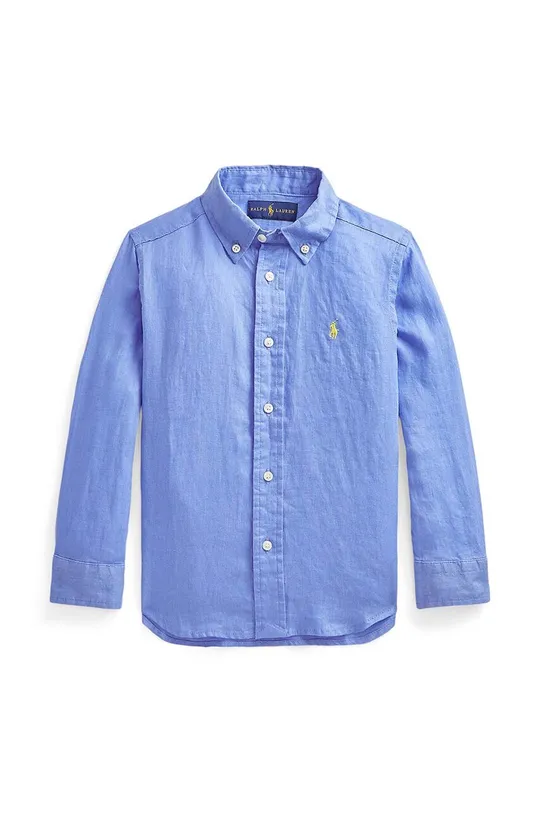 Детская льняная рубашка Polo Ralph Lauren голубой