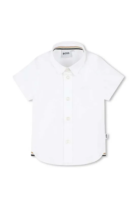 λευκό Μωρό βαμβακερό πουκάμισο BOSS Για αγόρια