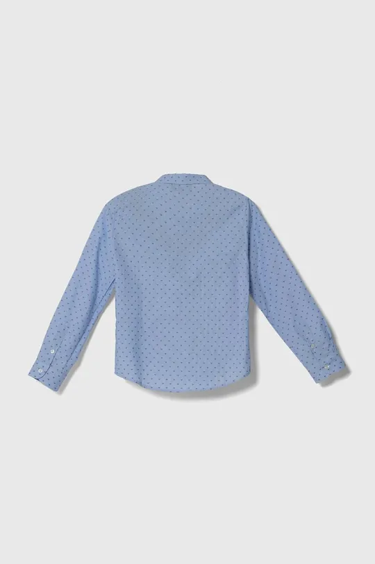 Детская хлопковая рубашка Emporio Armani голубой