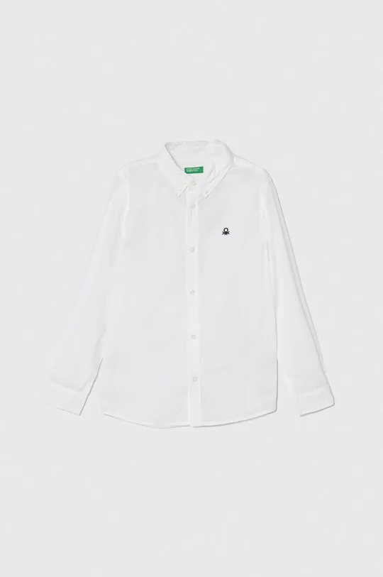 білий Дитяча бавовняна сорочка United Colors of Benetton Для хлопчиків