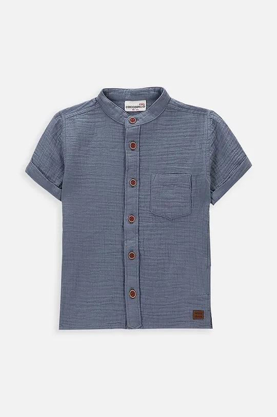 голубой Детская хлопковая рубашка Coccodrillo Для мальчиков