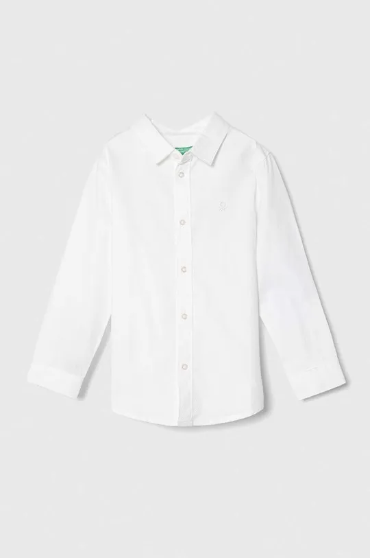 biały United Colors of Benetton koszula bawełniana dziecięca Chłopięcy