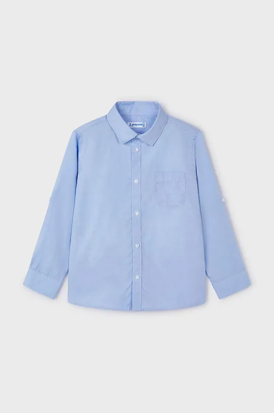 блакитний Дитяча бавовняна сорочка Mayoral Для хлопчиків