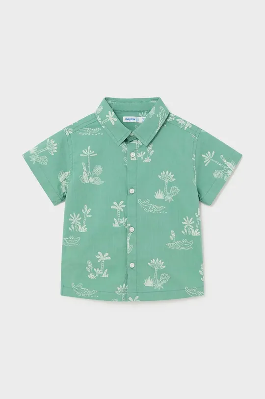 Bavlnená košeľa pre bábätká Mayoral zelená
