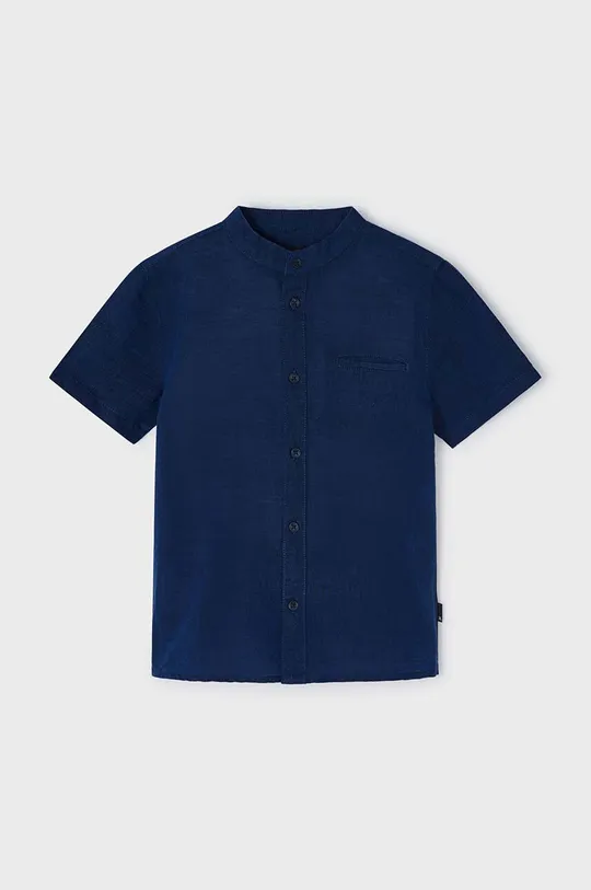 Mayoral koszula z domieszką lnu dziecięca niebieski