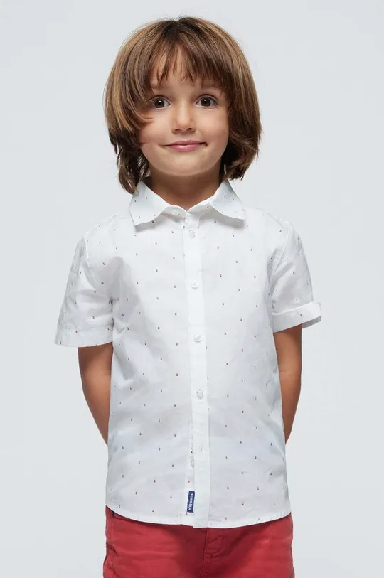 biały Mayoral koszula bawełniana dziecięca Chłopięcy
