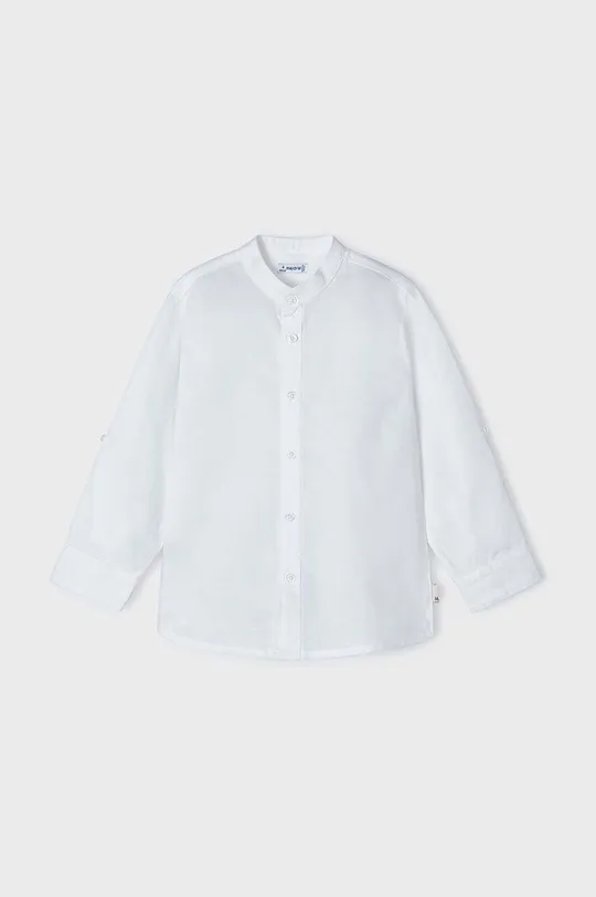Дитяча сорочка з домішкою льну Mayoral білий