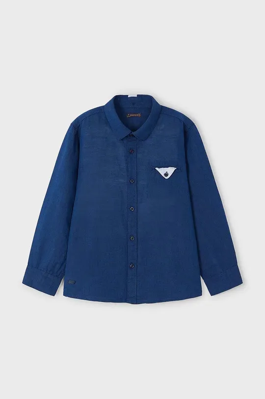 блакитний Дитяча сорочка з домішкою льну Mayoral Для хлопчиків