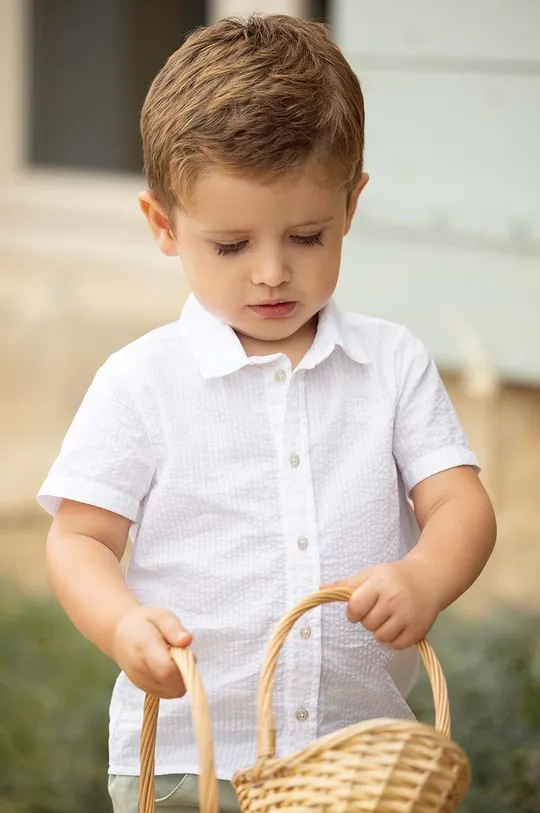белый Детская хлопковая рубашка Tartine et Chocolat Для мальчиков