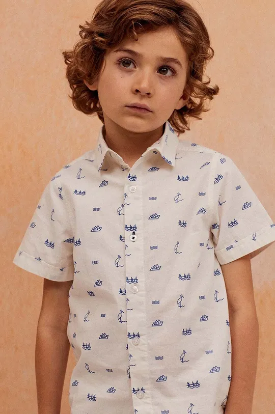 белый Детская хлопковая рубашка zippy Для мальчиков