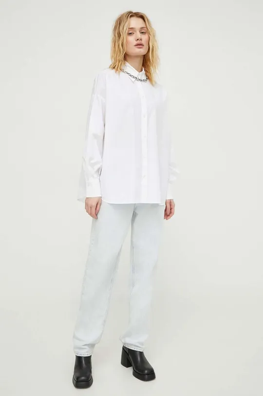 Drykorn koszula bawełniana LYSILA biały