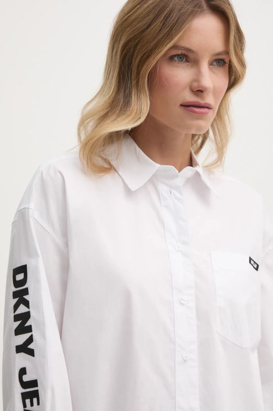 Dkny koszula bawełniana biały E31M1RDM