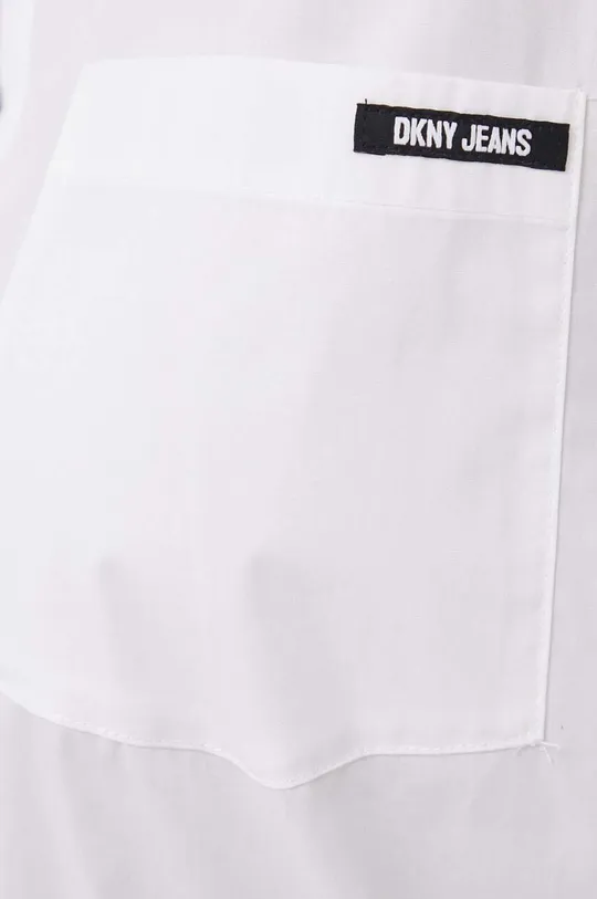 Βαμβακερό πουκάμισο DKNY λευκό