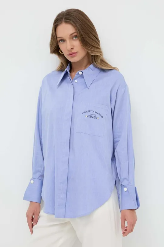 μπλε Βαμβακερό πουκάμισο Elisabetta Franchi Γυναικεία
