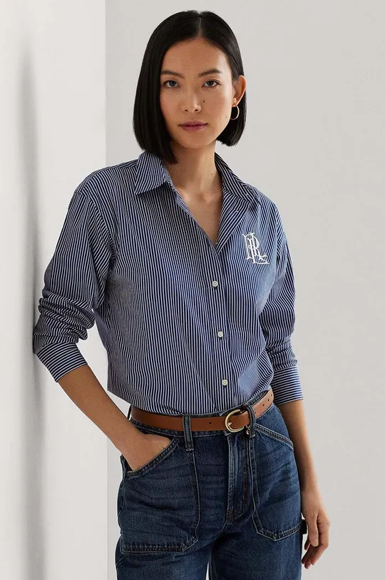 granatowy Lauren Ralph Lauren koszula bawełniana Damski