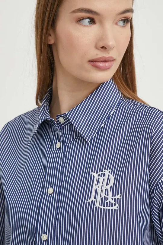 mornarsko modra Bombažna srajca Lauren Ralph Lauren