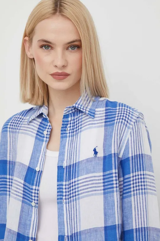 modra Lanena srajca Polo Ralph Lauren