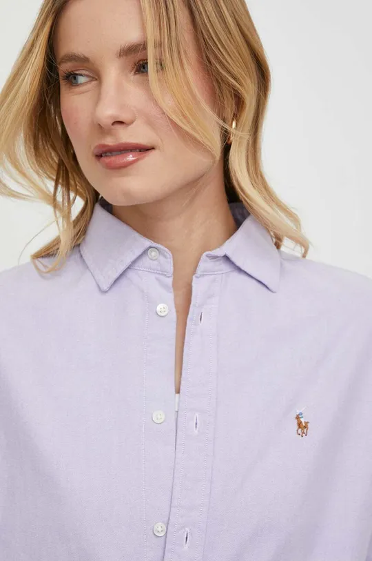 fialová Bavlnená košeľa Polo Ralph Lauren