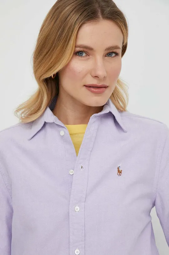 фиолетовой Хлопковая рубашка Polo Ralph Lauren