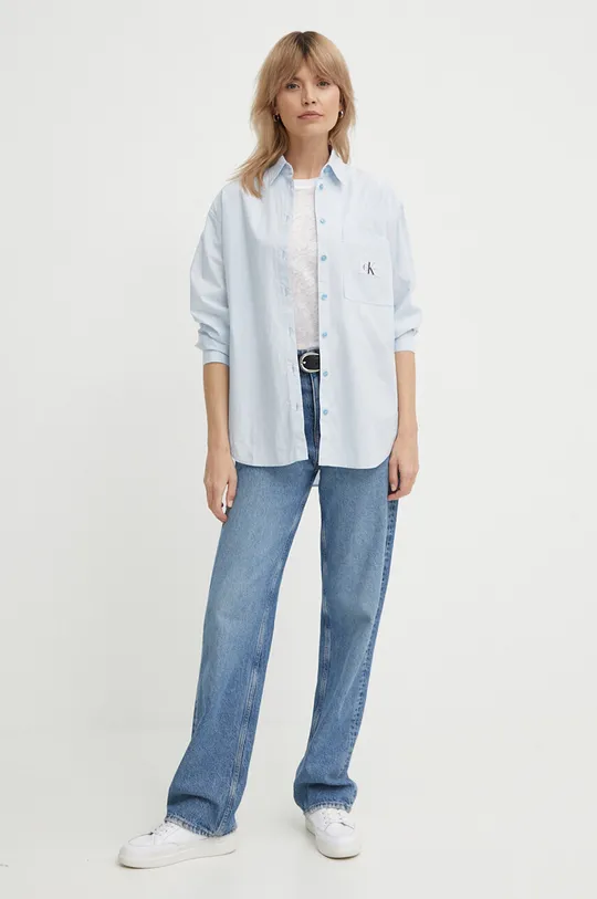 Calvin Klein Jeans camicia in cotone blu