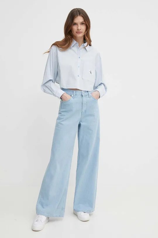 Calvin Klein Jeans camicia in cotone blu
