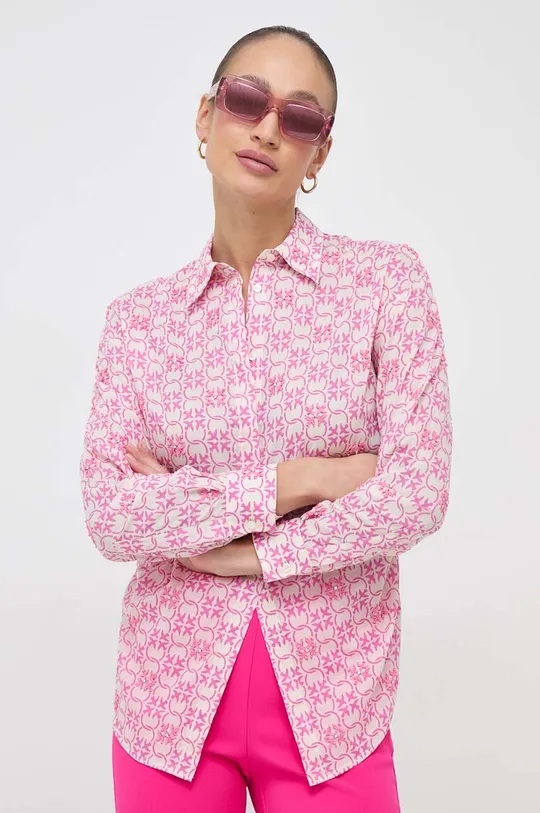 roza Pamučna košulja Pinko Ženski