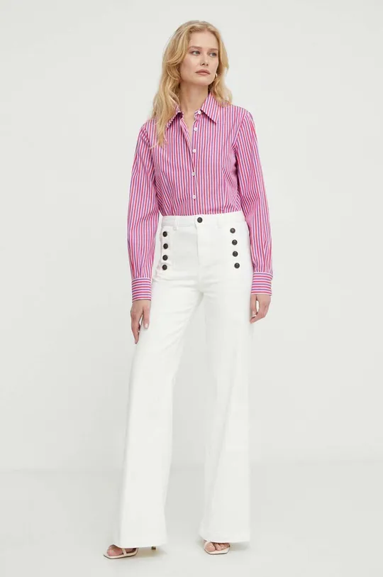 Βαμβακερό πουκάμισο Luisa Spagnoli ροζ