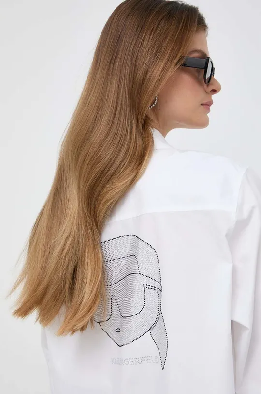 λευκό Βαμβακερό πουκάμισο Karl Lagerfeld